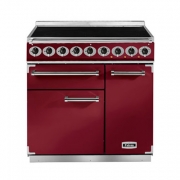Falcon 900 Deluxe, Range Cooker, Induktionskochfeld, 90 cm, Farbe Cherry Red, mit 5 Jahren Garantie!