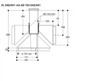 Gaggenau AD 724 042, Anschlustutzen fr Rundrohr NW 150, Serie 400
