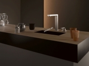 Dornbracht Lot Einhebelmischer, Zweilochbatterie mit Einzelrosetten, Hochdruck, Platin matt, 32812680-06