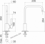 Dornbracht Meta.02 Einhebelmischer, Hochdruck, Platin matt, 33810625-06