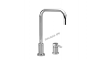 Dornbracht Meta.02 Einhebelmischer, Zweilochbatterie, Hochdruck, Platin matt, 32815625-06