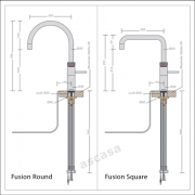 Quooker COMBI+ Plus Fusion Square, Edelstahl massiv, EEK: A