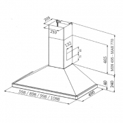 Falcon Wandhaube, 100 cm, Farbe Cranberry, mit 5 Jahren Garantie!
