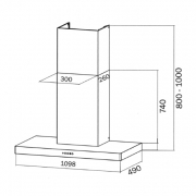 Falcon Wandhaube Flat, 110 cm, Farbe Black, mit 5 Jahren Garantie!