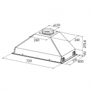 Falcon Lfterbaustein Integrated, 72 cm, Stainless Steel, mit 5 Jahren Garantie!