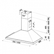 Falcon Wandhaube PLUS, 110 cm, Farbe Black, mit 5 Jahren Garantie!