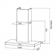 Falcon Wandhaube Super Flat, 110 cm, Farbe Stainless Steel, mit 5 Jahren Garantie!