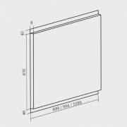 Falcon Nischenrckwand, 100 cm, Farbe Stainless Steel