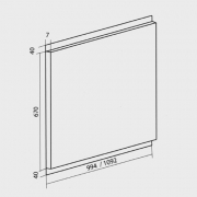 Falcon Nischenrckwand Elite, 100 cm, Metallic Graniteffekt