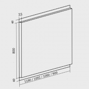 Falcon Nischenrckwand Mercury, 120 cm, Farbe Stainless Steel