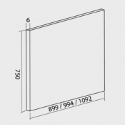 Falcon Nischenrckwand Glass, 110 cm, Farbe Black