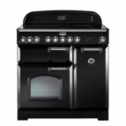Falcon Classic 90, Range Cooker, Glaskeramikkochfeld, 90 cm, Farbe Gloss Black, mit 5 Jahren Garantie!