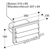 Gaggenau AD 850 050, Wandauslass Edelstahl NW 150 flach