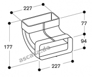 Gaggenau AD 852 030, Flachkanal Bogen 90 vertikal NW 150 flach