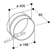 Gaggenau RV 040 200, Rohrverbinder fr Aluflexrohr, NW 200 rund