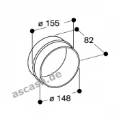 Gaggenau RV 040 150, Rohrverbinder fr Aluflexrohr, NW 150 rund