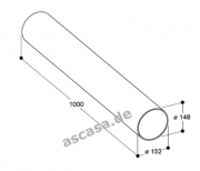 Gaggenau AD 752 010, Rundrohr Kunststoff, NW 150 rund