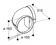 Gaggenau AD 752 030, Rohrbogen 90, NW 150 rund