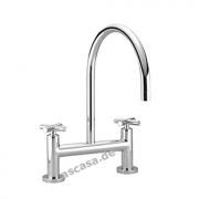 Dornbracht Tara Zweiloch-Brckenbatterie, Hochdruck, Platin matt, 19815892-06