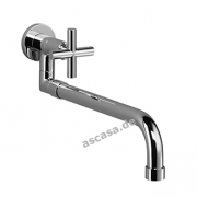 Dornbracht Tara Schwenkventil, Wandarmatur mit herausziehbarem Auslauf, Hochdruck, Platin matt, 30151892-06