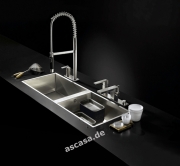 Dornbracht Water Units Doppelbecken, 1110 x 405 mm, Edelstahl gebrstet, 38541000-86