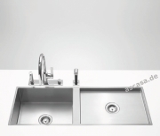 Dornbracht Water Units Doppelbecken, 1110 x 405 mm, Edelstahl gebrstet, 38571000-86