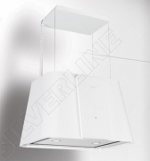 Silverline Lift-Up Isola Premium LII 594 W Inselhaube, 50 cm Farbe weiss/Weissglas