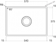 Dornbracht Water Units Unterbau-Splbecken, 570 x 405 mm, Edelstahl gebrstet, 38090000-86