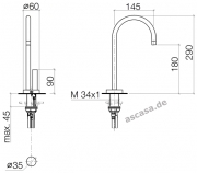 Dornbracht Tara Ultra Hot & Cold Water Dispenser, Trinkwasserspender, Platin matt, 17861875-06