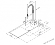 Dornbracht eUnit Kitchen, elektronische Funktionseinheit mit Edelstahl-Kchensple, Platin matt, 41271875-06