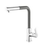 Systemceram KeraDomo FINO, Einhebelmischer mit Handbrause, Hochdruck, 18592, Farbe Chrom / Schiefer