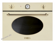 SMEG SF4800MAO Nostalgie Kompakt-Mikrowelle mit Grill, Anthrazit/Messing antik, mit 5 Jahren Garantie!