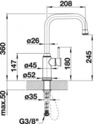 Blanco Livia S Armatur, Hochdruck Festauslauf, messing gebrstet, 521289