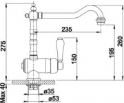 Blanco Tradon Armatur, Hochdruck Festauslauf, messing geb�rstet, 520787