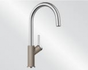 Blanco Carena Armatur, Silgranit-Look zweifarbig, Hochdruck Festauslauf, Farbe tartufo/chrom, 520978