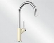 Blanco Carena Armatur, Silgranit-Look zweifarbig, Hochdruck Festauslauf, Farbe jasmin/chrom, 520976