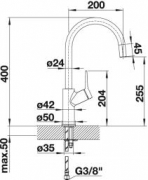 Blanco Carena-S Vario Armatur Silgranit-Look zweifarbig, Hochdruck Zugauslauf Schlauchbrause, champagner/chrom, 521373