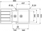 Franke Hydros HDX 254 Einbausple - SlimTop, Druckknopfventil, 127.0378.733