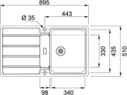 Franke Hydros HDX 284 Einbausple - SlimTop, Druckknopfventil, 127.0378.735