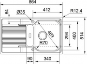 Franke Smart SRX 284 Einbausple - SlimTop, Excenterventil, 127.0378.129