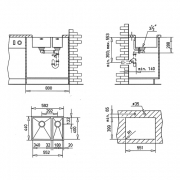 Teka LINEA 340 / 400 + 180 / 400, Unterbaubecken, Edelstahl Feinschliff