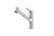 Franke Meos Einhebelmischer, Hochdruck Zugauslauf Auszugbrause, Chrom, 115.0356.121