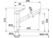 Franke Meos Einhebelmischer, Hochdruck Zugauslauf, Chrom, 115.0356.122