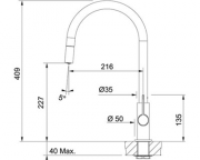Franke Ambient Zugauslauf Einhebelmischer, Hochdruck Schlauchbrause, Chrom/Weiss, 115.0373.949