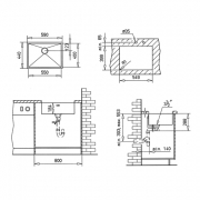 Teka LINEA 550 / 400, Unterbaubecken, Edelstahl Feinschliff