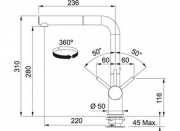 Franke Active-Plus Zugauslauf Einhebelmischer, Hochdruck, Bi-Color, Chrom/Graphit, 115.0373.890