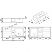 SMEG LFT102D Einbausple Flachrahmen, Edelstahl, 100 cm, Becken links