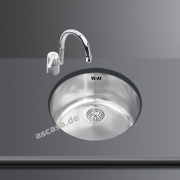 SMEG UM103P Unterbausple rund, Edelstahl, 37,5 cm