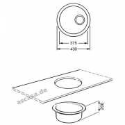 SMEG UM103P Unterbausple rund, Edelstahl, 37,5 cm