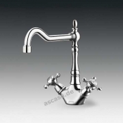 SMEG MIR8CR Spltisch-Einlochmischer, Chrom-Antik-Design, Hhe 26,0 cm